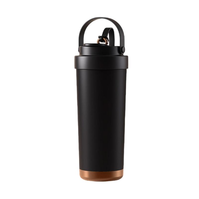 Ceramic Interior Coffee Cup for Women Large Capacity Double Layer Insulated Straw Water Bottle Leak Proof Drinkware