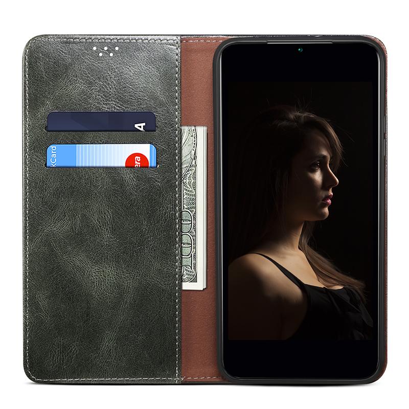 For Oppo Reno10 Pro 5G (Global) Waxy Crazy Horse Texture Cell Phone Cover PU Leather Wallet Stand Case