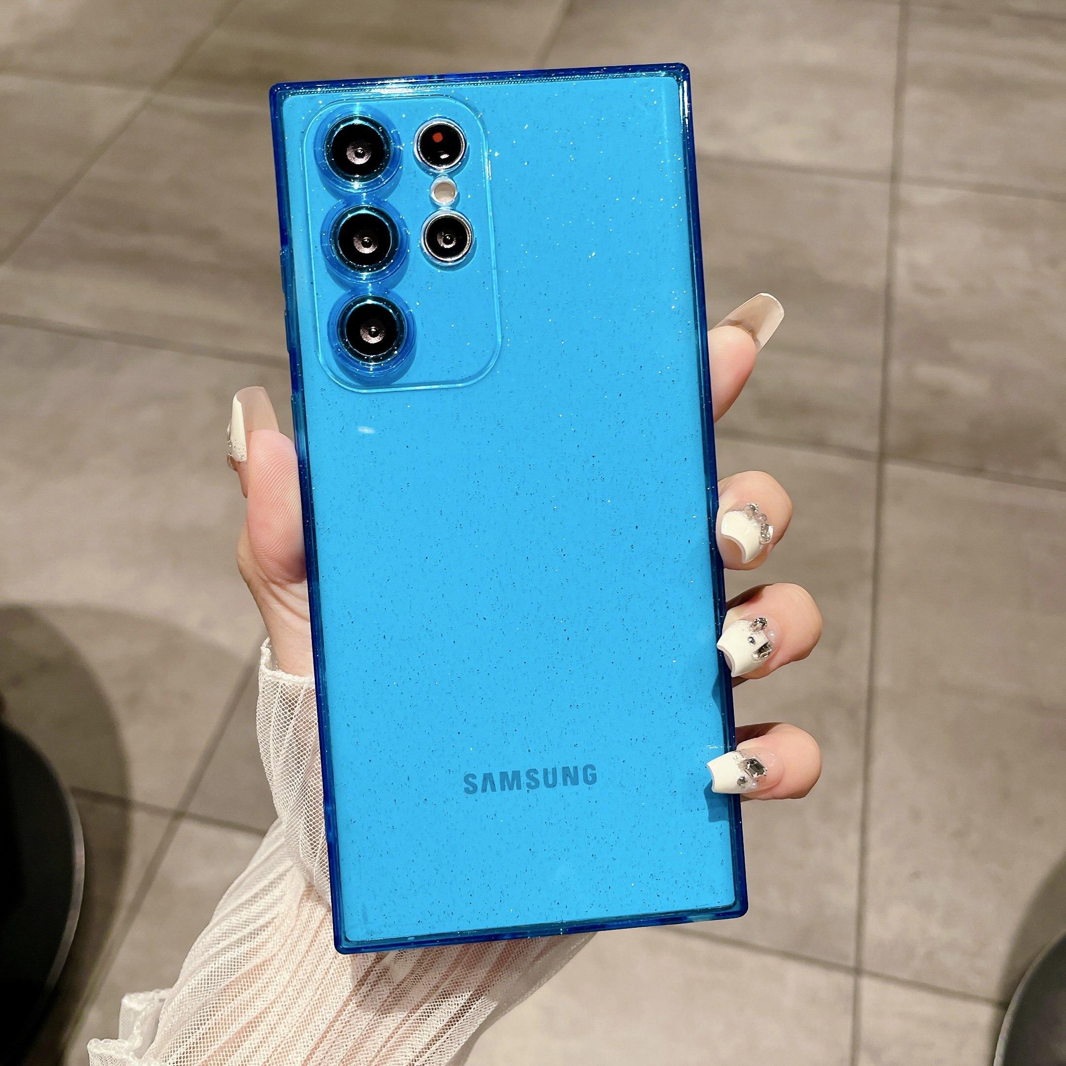 

Силіконовий чохол для телефону з кольоровим блискучим порошком для Samsung S25 Ultra S24 S23 S22 Plus S21 S20 FE A55 A35 A54 Ударостійкий м’який тонкий чохол із ТПУ Samsung S25 Ultra синій