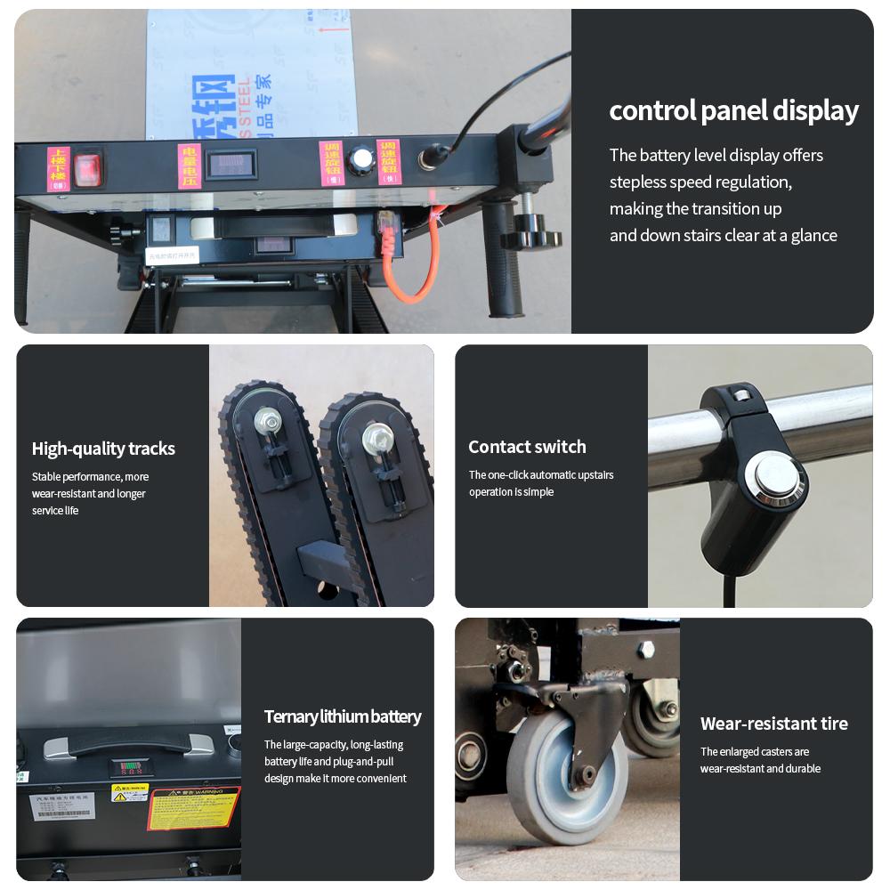 Kettenraupe Elektrischer Treppensteiger 300-400KG Treppenauf- und Abstieg Treppensteigmaschine mit Batterie Schwergut-Handhabungsmaschine
