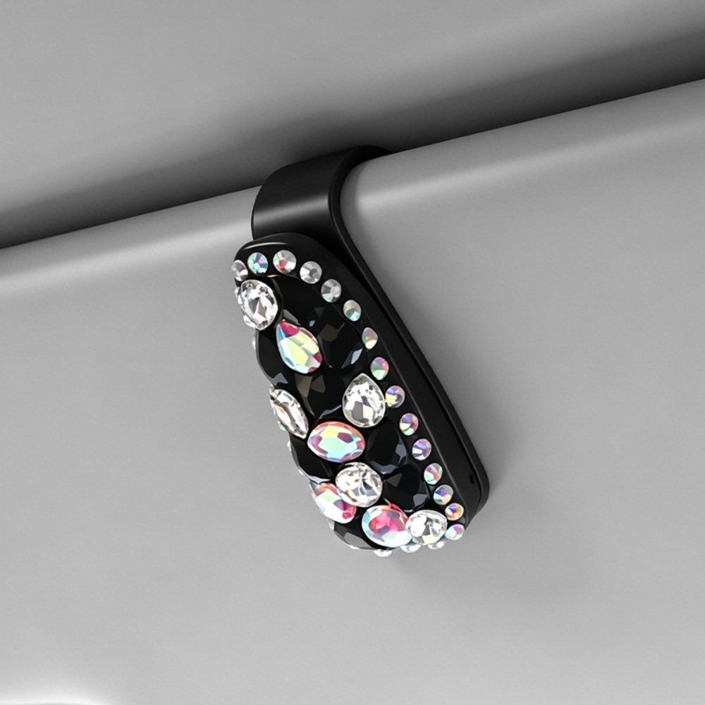 Multifunctional Sunglasses Clip Rhinestone Car Sun Visor Accessories Driving Accessories
