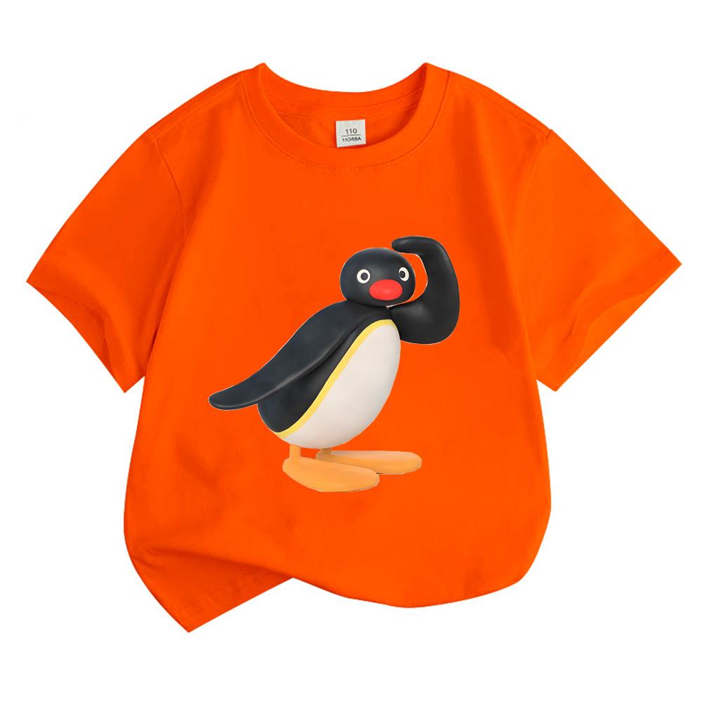 T-shirt Pingu kawaii Boys Girls Kids Clothing Hip Hop Tops Short Sleeves Sports Fashion Streetwear Manga/Comic Tees Toddler