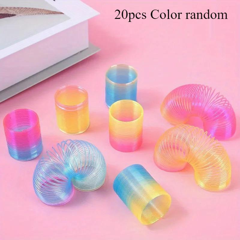 20pcs  Mini Rainbow Magic Springs Toys Children Birthday Party Favor Giveaway Gifts Souvenir Kindergarten Guest Pinata Filler