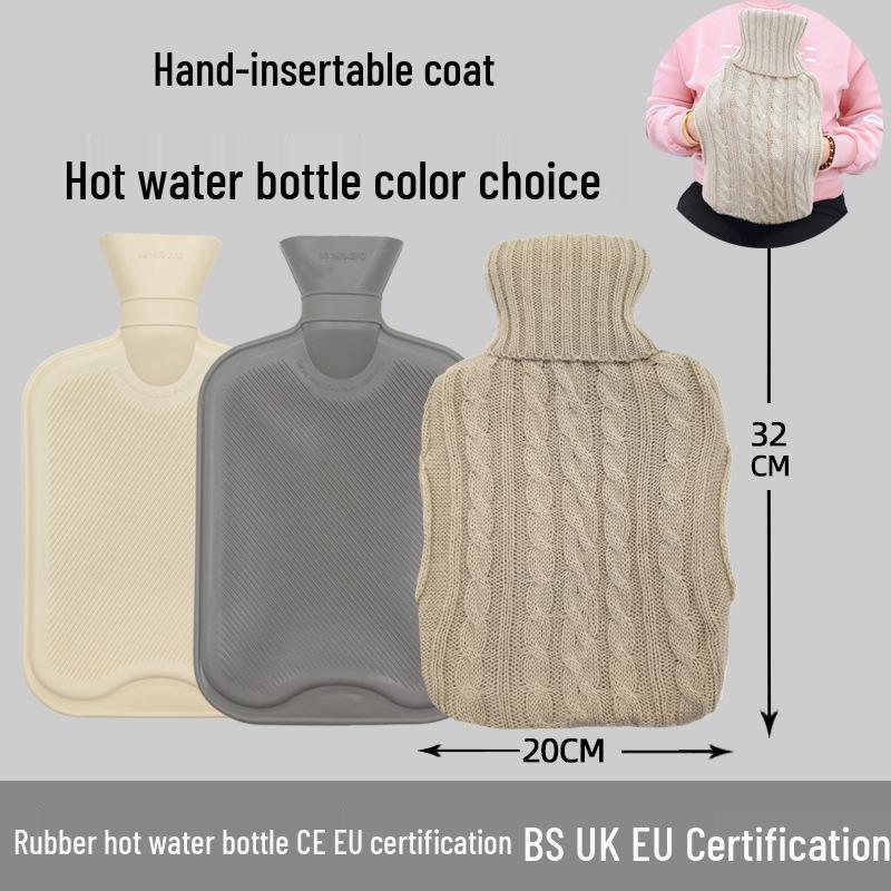 Explosion-Proof Hot Water Bottle: Rubber Design for Stomach and Feet, Long-Lasting Warmth