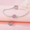 Beads Copper Charms Original Pink Clover Lucky Beads Fit Bracelet Jewelry Diy Women Fine Gift Accessory