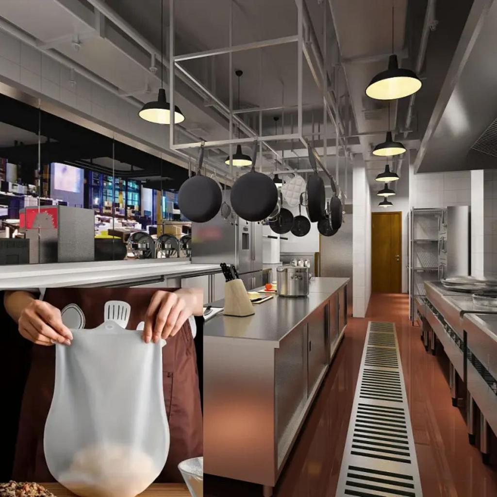 3PCS Kitchen Reusable Non-Stick Silicone Kneading Dough Bags Multifunctional Dough Mixing Bag for Bread Pastry Pizza