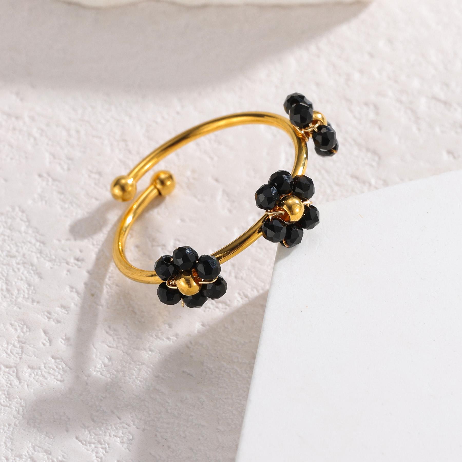 

Позолоченное кольцо из нержавеющей стали, открытое, регулируемое, женское, для девочек, элегантное, модное, милое, на каждый день, ручной работы, с цирконом, подарки на день рождения, праздник resizable&Gold-color чёрный