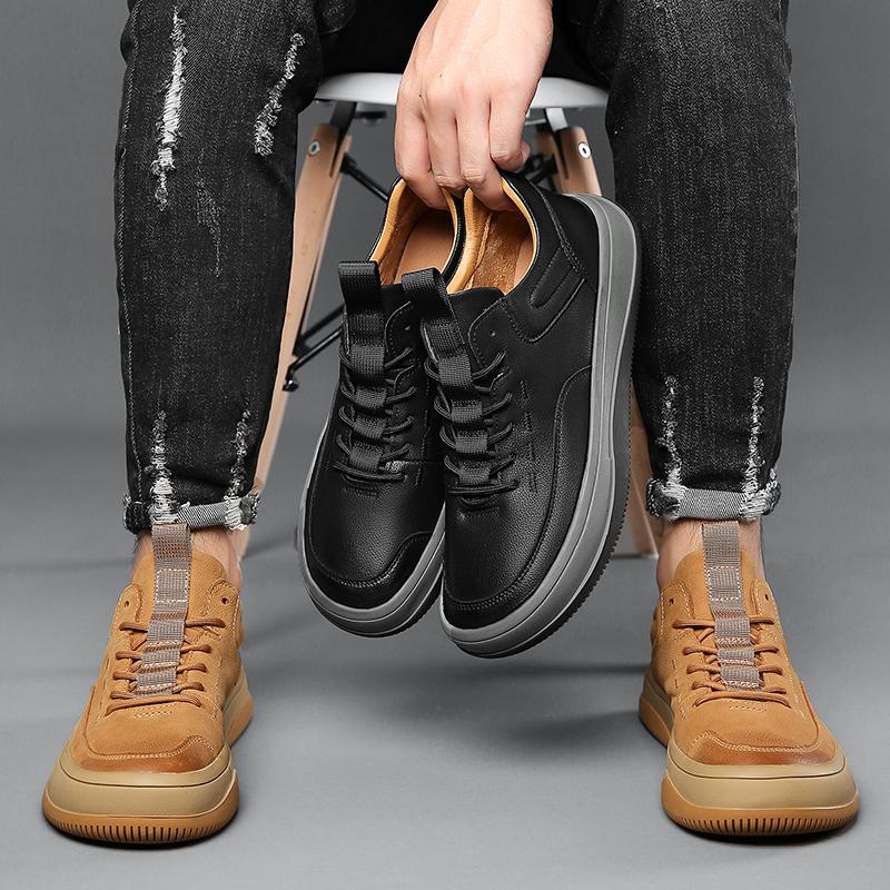 Classic Lace-Up Genuine Leather Skate Shoes Men 2024 New Arrival Male Comfortable Sneakers All-match Men Casual Driving Shoes
