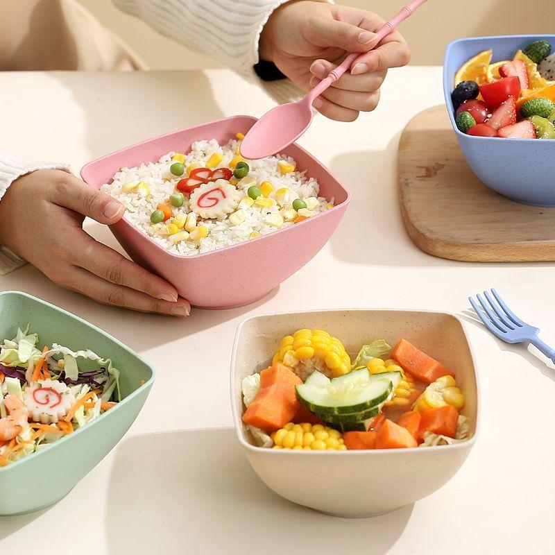 Ru-Han Wheat Straw Square Bowl Set