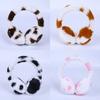 Cow Print Plush Earmuffs Retractable Children's Christmas Gifts Kids Ear Warmers  for Boys Girls