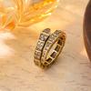 Real Gold Electroplated Zircon Ring With Feminine Temperament High-end Feel Adjustable Opening Super Sparkling Simple Trendy Instagram Style