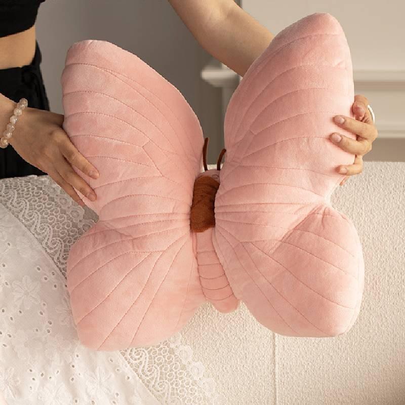 Pink Butterfly Throw Pillow Plush Toy Sofa Back Cushion Decoration Gift Toys