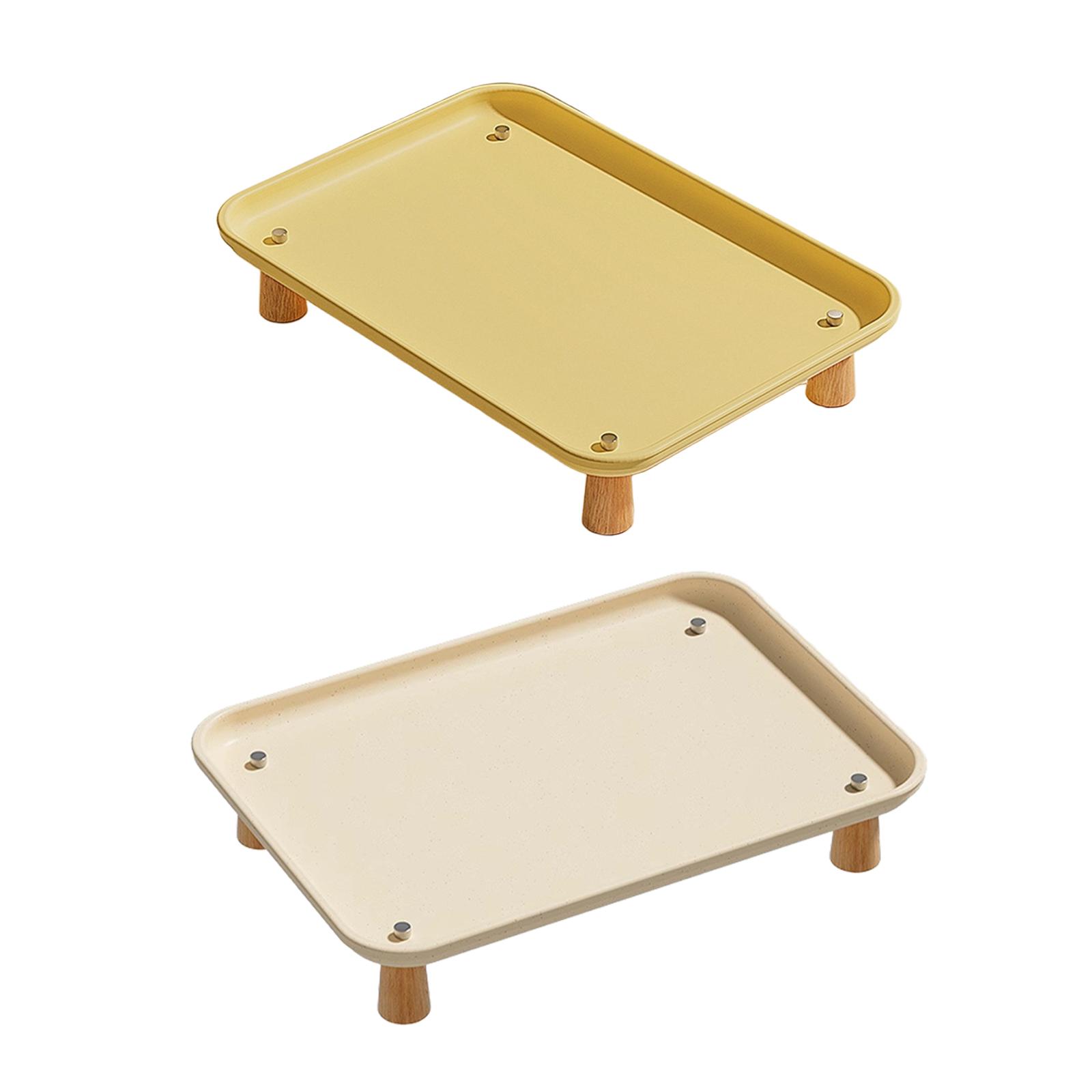 Elevated Cat Bowl Feeder Stand Solid Wood Metal Pet Food and Water Holder Rack for Feeders for Cats Kitchen giallo