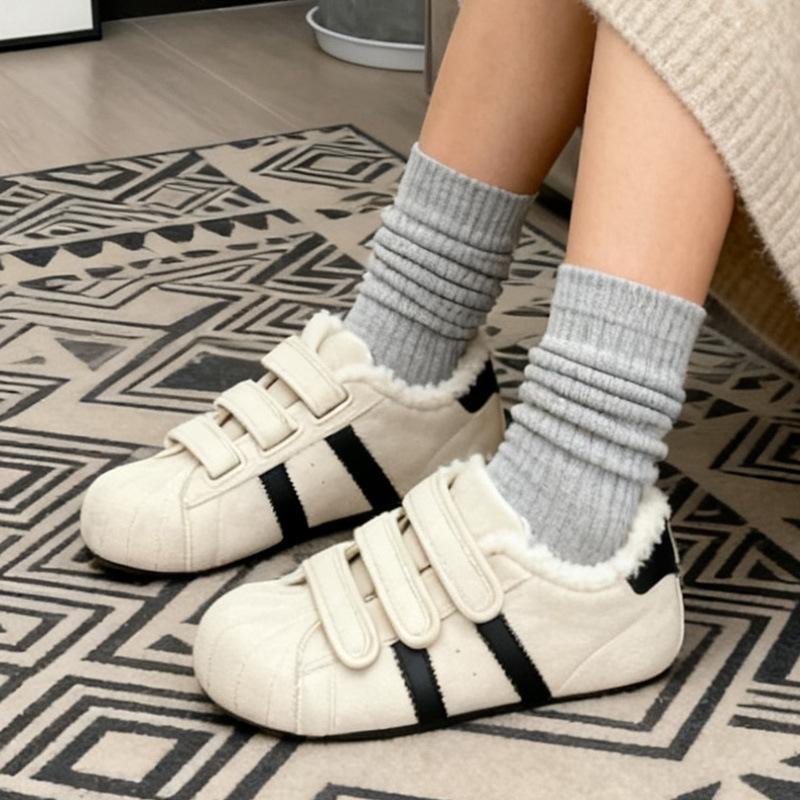 Women's thick sole winter lightweight warm fur one plush snow boots non-slip wear-resistant casual sports cotton boots