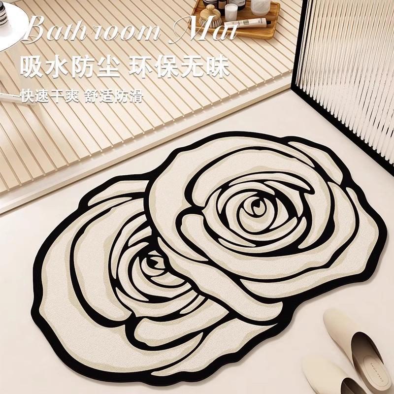 Irregular Bathroom Floor Mat Entrance Door Mat Bathroom Quick Drying Anti Slip Mat Foot Pad