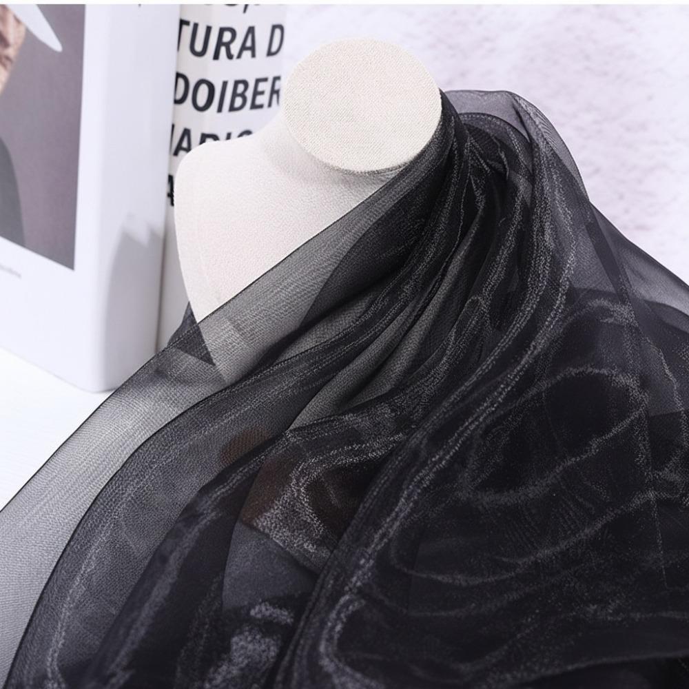 100X150cm Organza Mesh Fabric Colorful Lightweight Sheer Organza Fabric Glossy Smooth Tulle Gauze Fabric