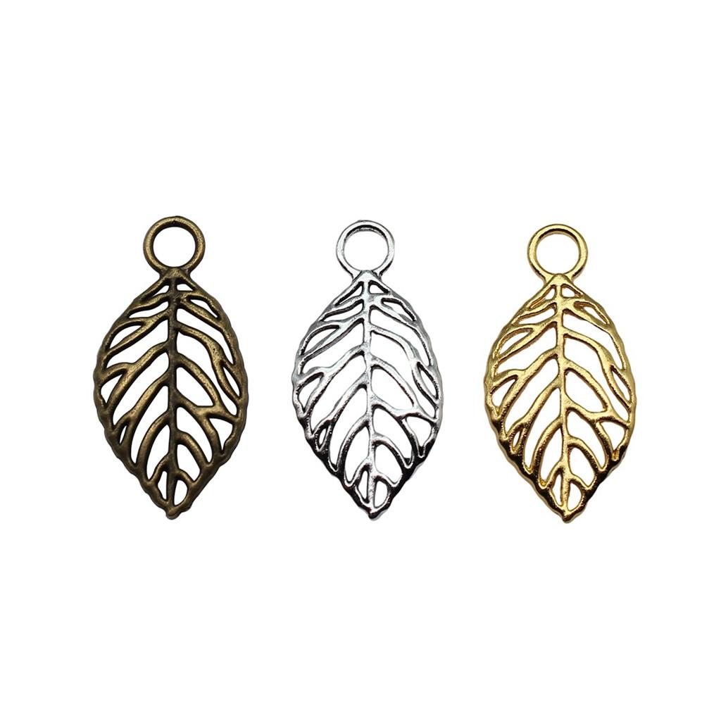 Filigree Leaf Charms Antique Alloy Pendants For Nature Inspired Jewelry