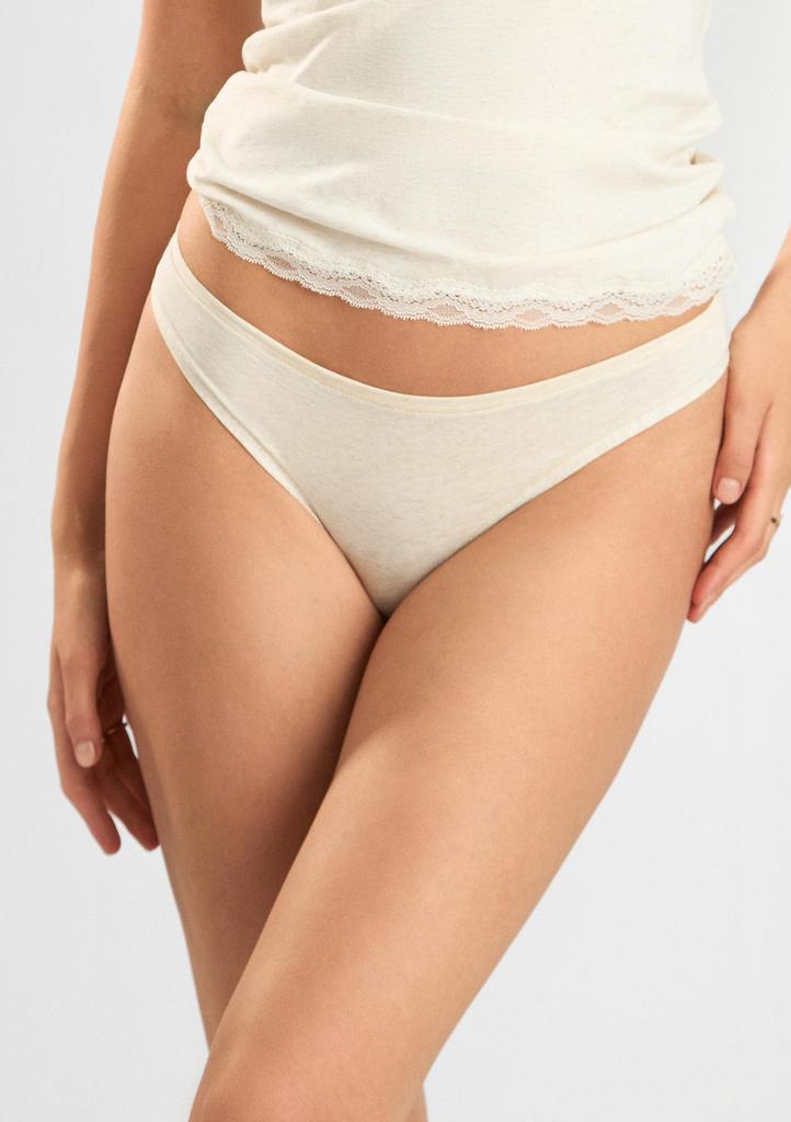 Figi damskie brazyliany z naturalnej bawełny organicznej Natural Cotton Ecru 1447 Sielei SIELEI 1447 FIGI BRAZYLIANY NATURAL COTTON ecru S