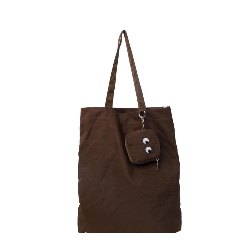 2025 New Personalized Little Monster Foldable Storage Bag Large Capacity Embroidery Colored Cloth Bag Lightweight Tote Bag