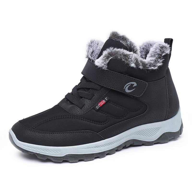 New winter velvet thickened couple walking shoes men and women middle-aged father snow boots men's warm boots