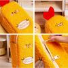 Cartoon Furry Shrimp Pencil Case Large Compartment Plush Pencil Pouches Zippered Closure For Offices School Travel Use