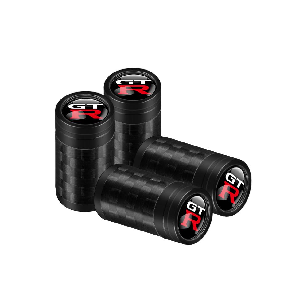 ARE4 4Pcs Car Metal Carbon Fiber Wheel Tire Valve Tyre Dust Caps Badge For Nissan GTR Nismo X-trail Qashqai Leaf Note Juke Sentra