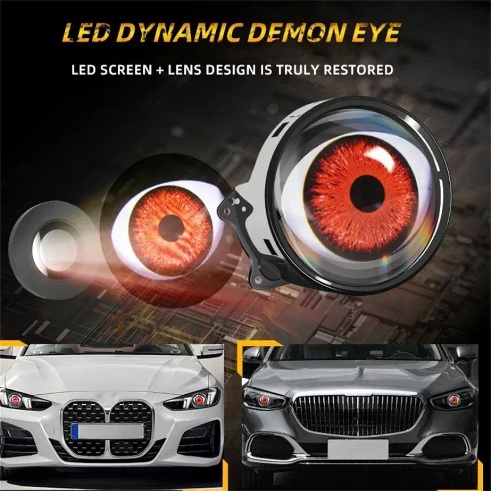 2 Stück 3 Zoll Devil Eye LED Scheinwerfer Kit Auto Dynamische Lichter 12V mit Fernbedienung Steuerung Augen Nachrüstsätze Scheinwerferbaugruppe