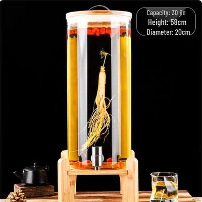Large Capacity Glass Beverage Dispenser with Faucet