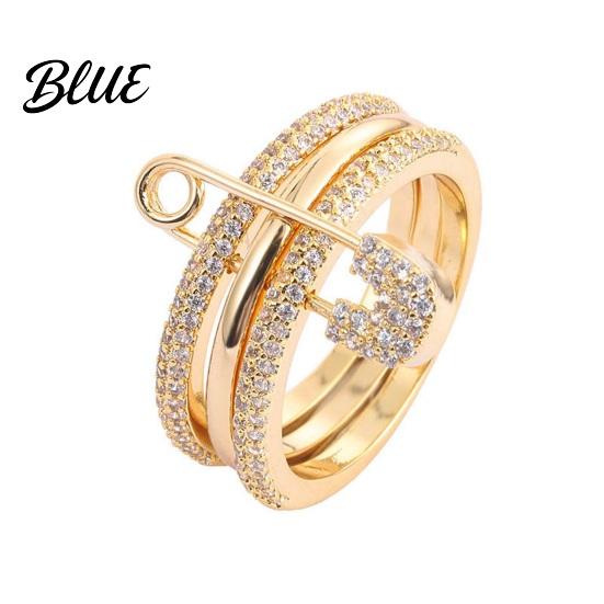 Rhinestone Jewelry Women Detachable Ring 3 in 1 Design Pin