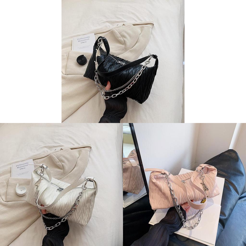 Stylish High-end Pleated Bag 2024 New Spring Summer Minimalist French Stick Bag