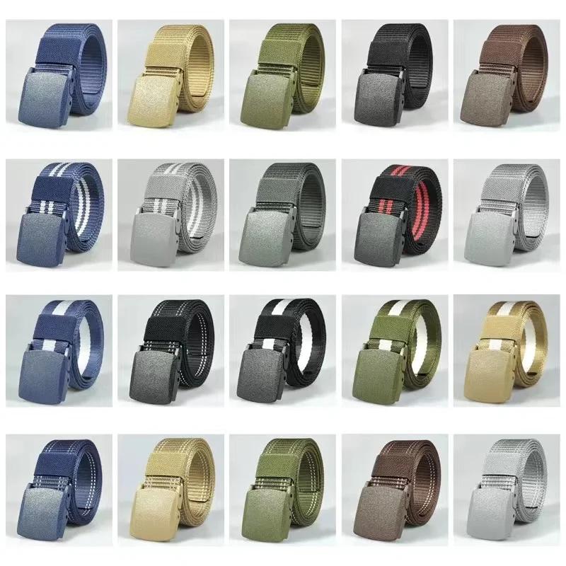 Black Automatic Buckle Nylon  Belt  Waist Canvas Belts Outdoor Strap Travel Sports Belt for Men and Women