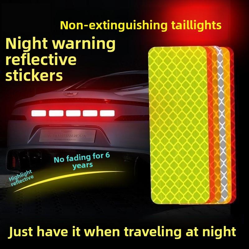 1/10pcs/set Car Bumper Reflective Safety Strip Stickers Car Star Reflective Sticker Reflective Warning Safety Tape