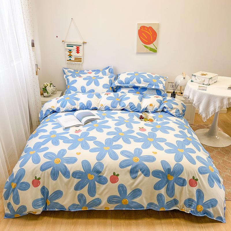 Thickened Brushed Four-piece Bed Sheet and Quilt Cover Three-piece Set Four-season Autumn and Winter Bedding Duvet Cover
