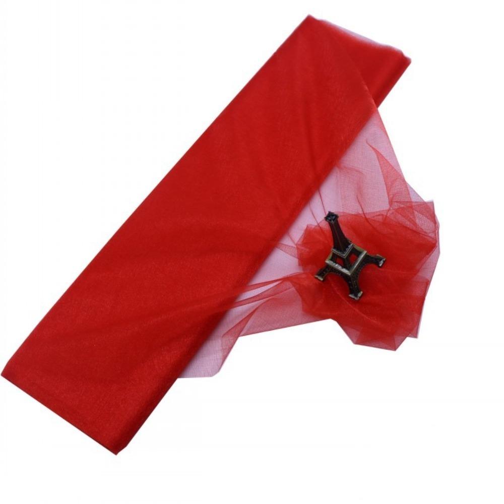 500*48cm Tulle Roll DIY Gauze Organza Fabric Garden Party Stairs Chair Back Decoration