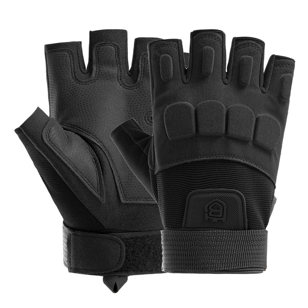 Fitness Halbfingerhandschuhe für Herren Outdoor Taktisches Training Feld Einzelstangen Verschleißfest Rutschfest Motorradfahrhandschuhe