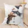 Kids Snowflakes Funny Art Cushion Cover Silky Short Plush Invisible Zipper Dustproof Sofa Pillow Case For Home Decor