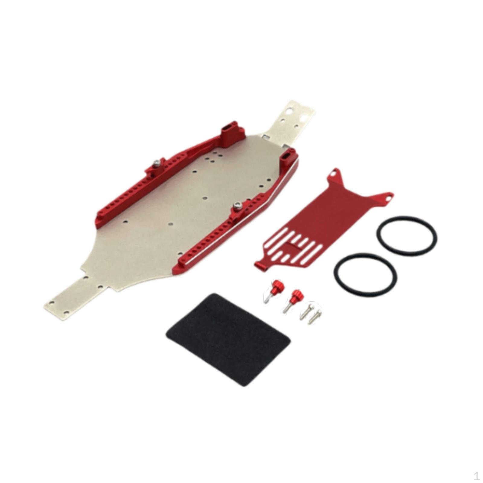 

RC Car Chassis Aluminum for 244016 CNC Machined Bottom Board 1/24 Scale Precision Accessories червоний