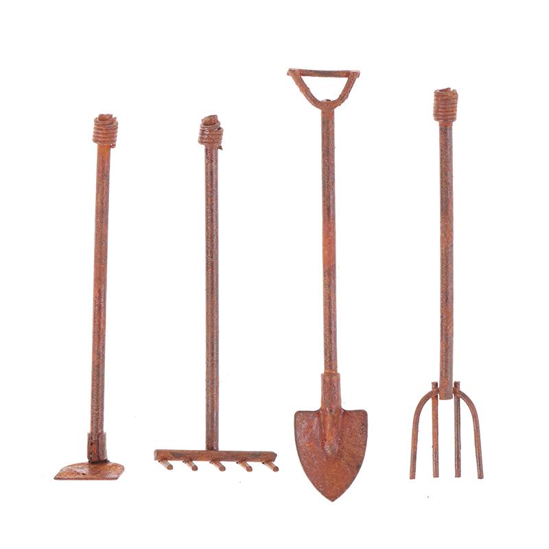 1:12 Dollhouse Mini Shovel Hoe And Pitchfork Farming Tools Fairy Garden Tool