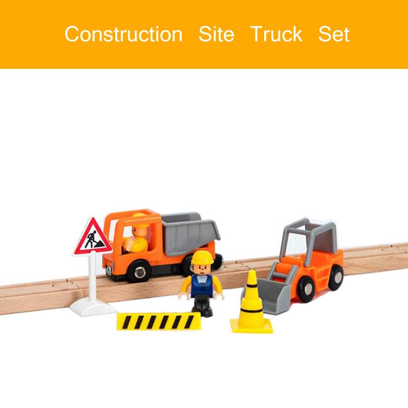 Fire Truck Magnetic Train Car Ambulance Police Car Toy Fit Brio Wooden Train Track Railway Toys For Children