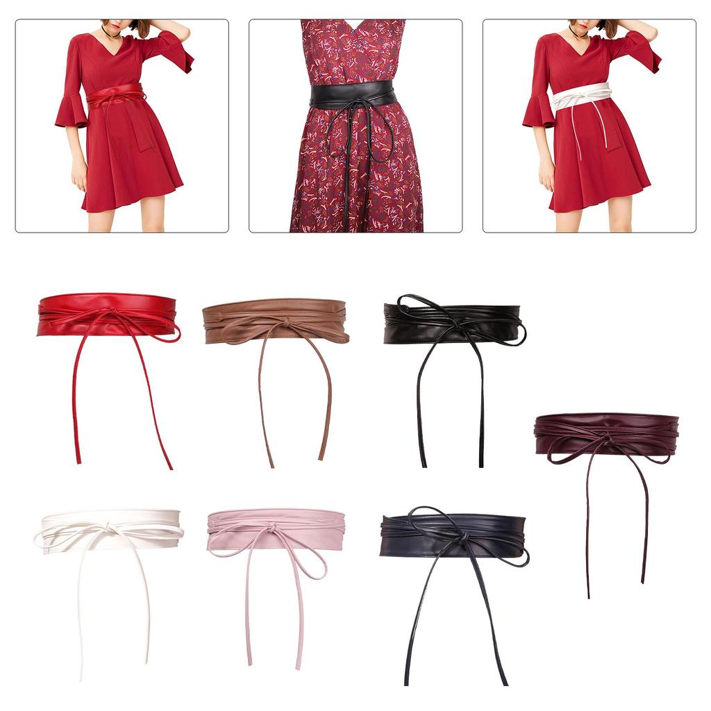 Elegant Wide Waist Belt PU Leather Durable Portable for Ladies Coat Sundress