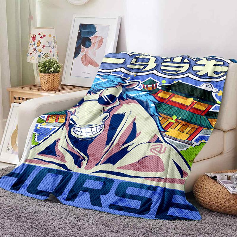 Kinesiska Zodiaken Djur Tecknad Hip-Hop Tryckt Mjuk Varm Filt för Vardagsrum Sovrum Säng Soffa Fåtölj Flanell Pläd
