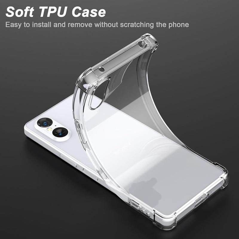 TPU Gjennomsiktig Telefondeksel for Sony Xperia 1 VI V 5 IV 10 III II Beskyttelsesdeksel Støtsikkert Fundas Capa Coque