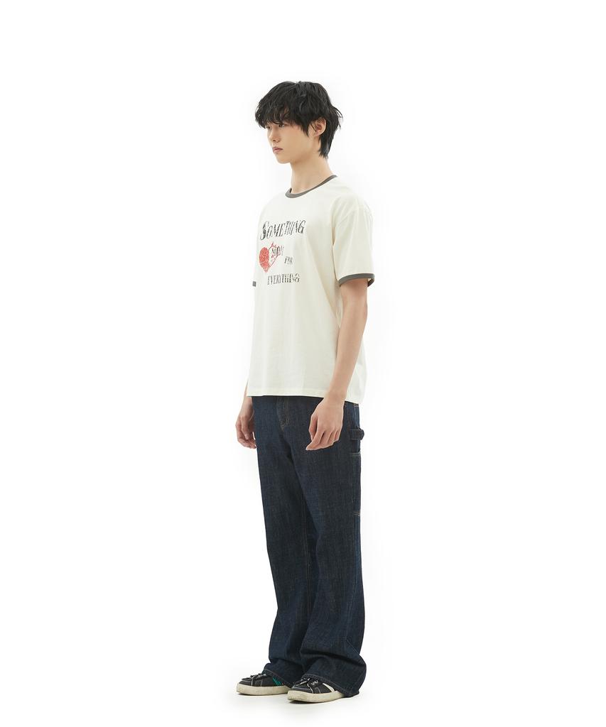 Depeugameoncheu Something Heart Ringer T-Shirts [Ivory]