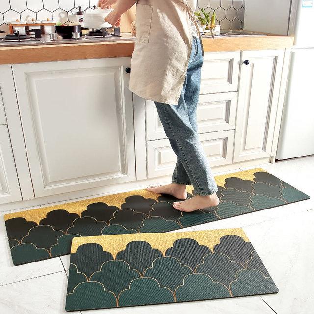 Washable Long Strip Kitchen Carpet Anti Skid And Oil Proof Dining Room Pvc Floor Rugs Home Bathroom Entrance Door Mats