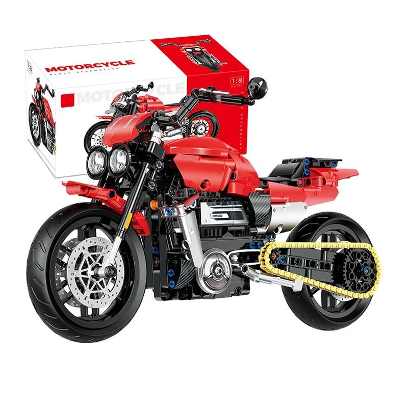 

1:8 City Racing Motorcycle Building Bricks Sets MOC Motorbike Racer Technical Christmas Gifts for Kids Boys Children Blocks Toys