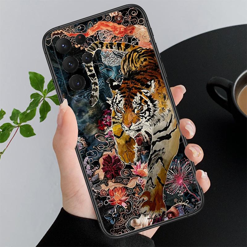 Handyhülle für Samsung A55 A16 A56 A36 A35 A15 A53 A54 A33 A34 A25 A05S A52 A52S A14 A26 A71 Tiger Kunst