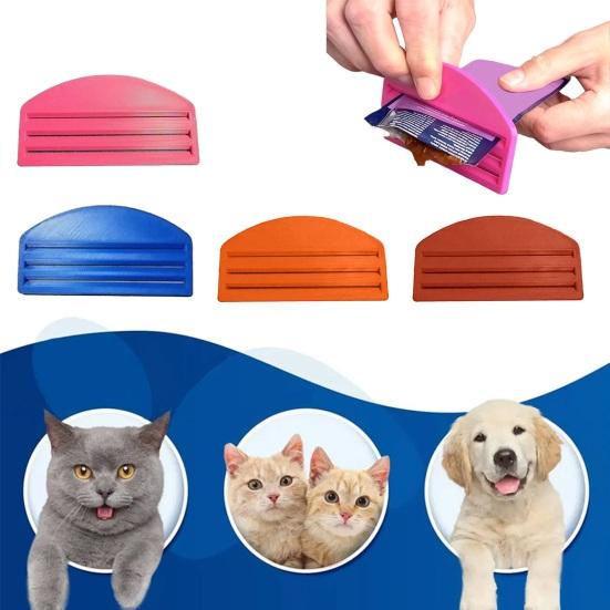 Yousheng 3D Printed Cat Food Pouch Scraper Mess-Free Leftover Reduction Universal Dogs Wet Food Bag Squeezer Extractor Pet Supplies