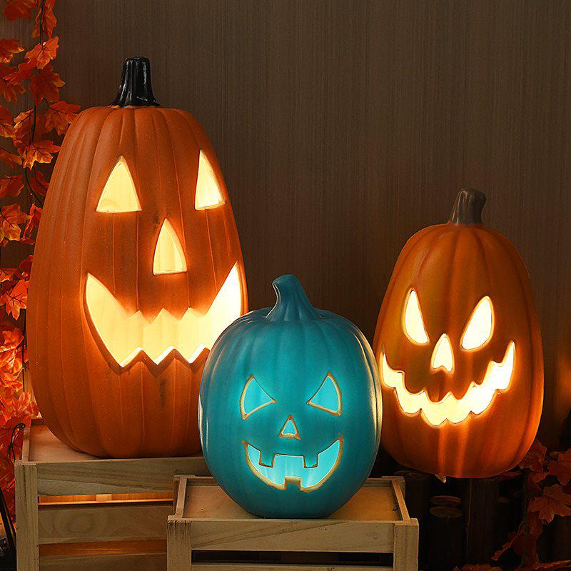 Halloween Light-Up Hollow Pumpkin Lantern for Outdoor Decor
