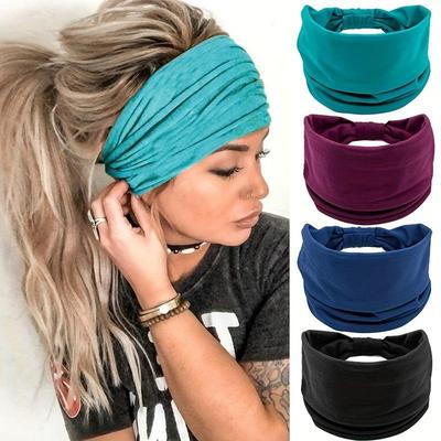 TEMU Böhmisches Damen Elastisches Baumwoll Stirnband für Sport, Yoga, Laufen und Fitness