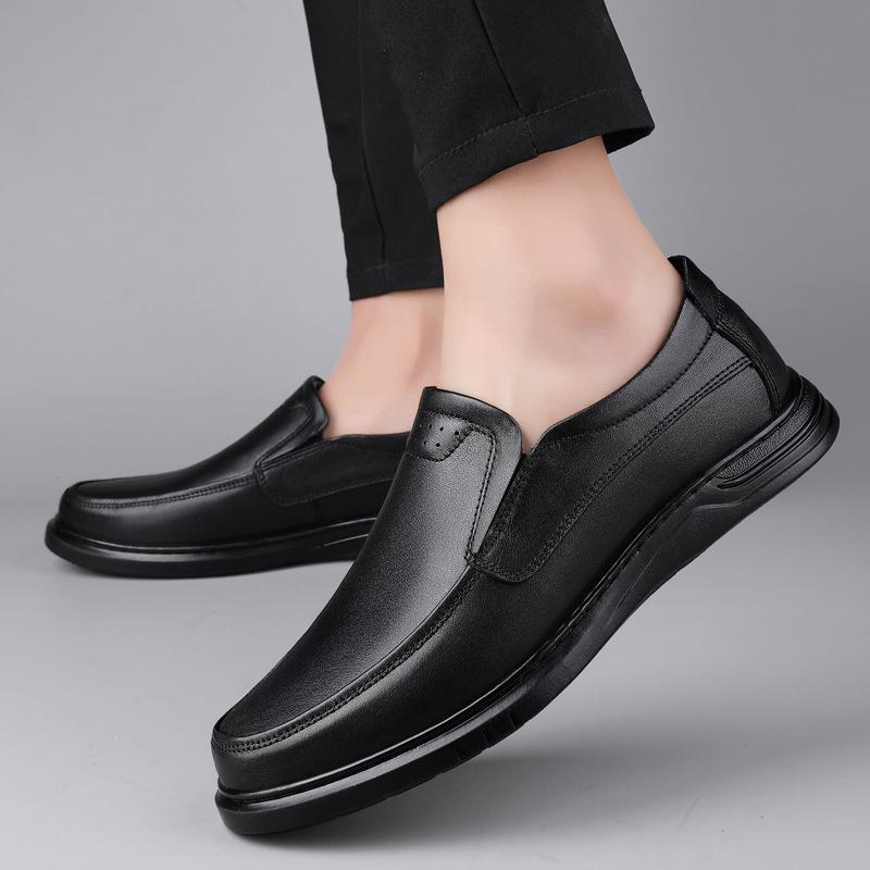 Fashion New Casual Shoes Business Men Slip-on Shoes All-Match Business Loafers Handmade Dress Flats Fashion Mens Genuine Leather Shoes